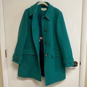 Boden Durham Wool Blend Coat in Teal Size 10P